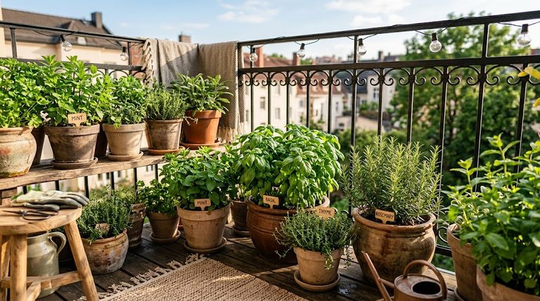 Best potted herbs for apartment balconies container garden