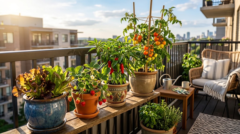 Best small space balcony vegetables in container pots